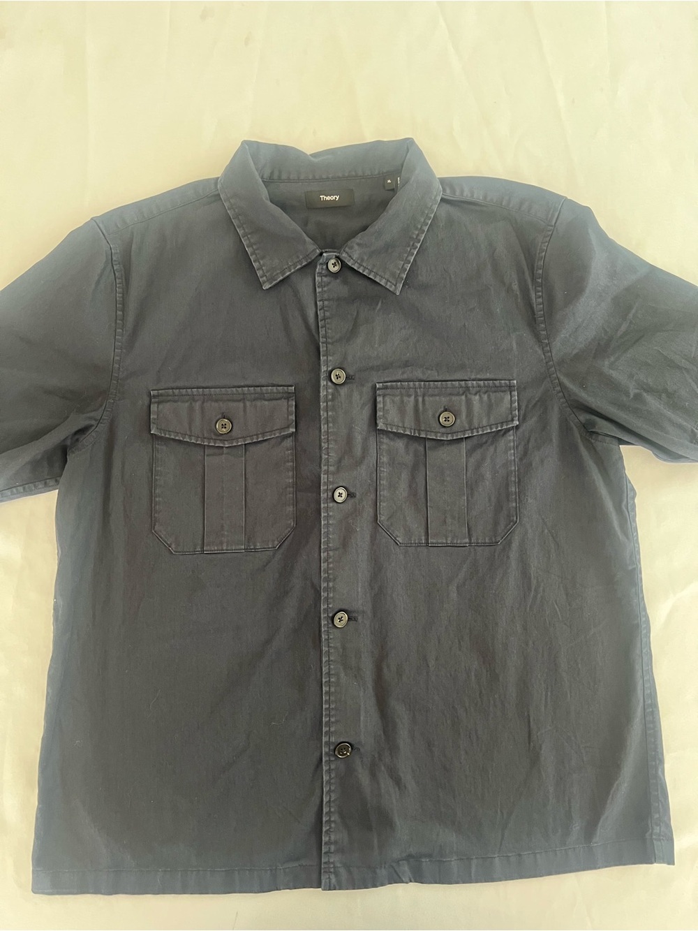 Theory Men's Dark Navy Button Shirt